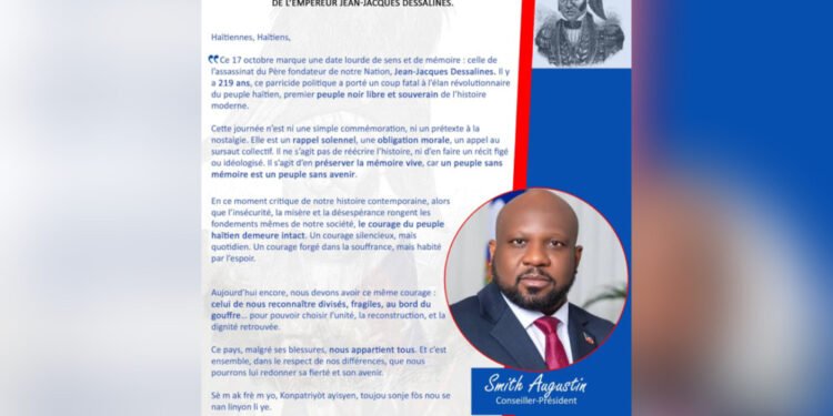17 octobre smith augustin a rendu hommage à dessalines, un héros invicible
